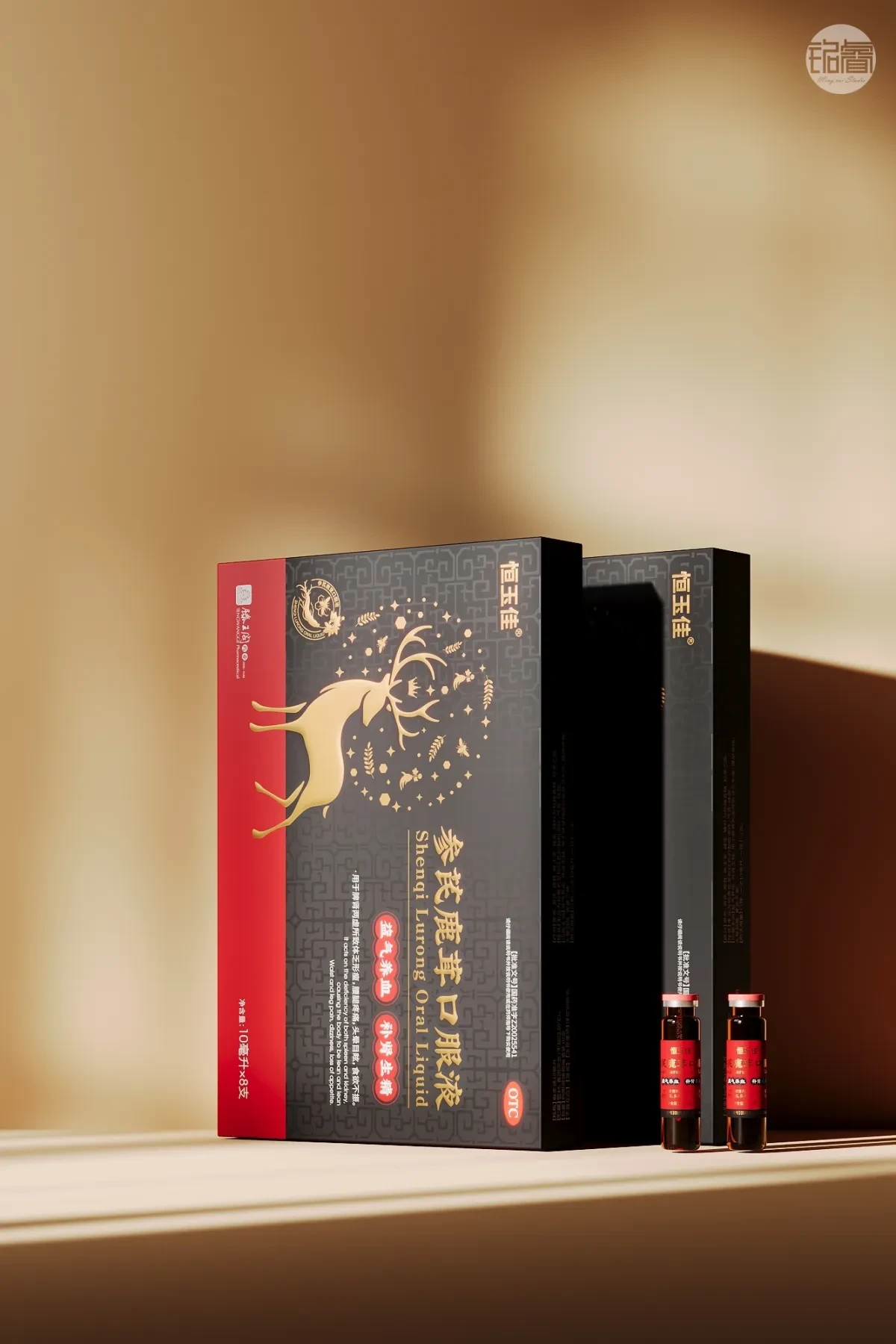 案例优选:保健品包装设计 参芪鹿茸口服液 包装设计©刘益铭原创作品|包装设计·设计案例精选