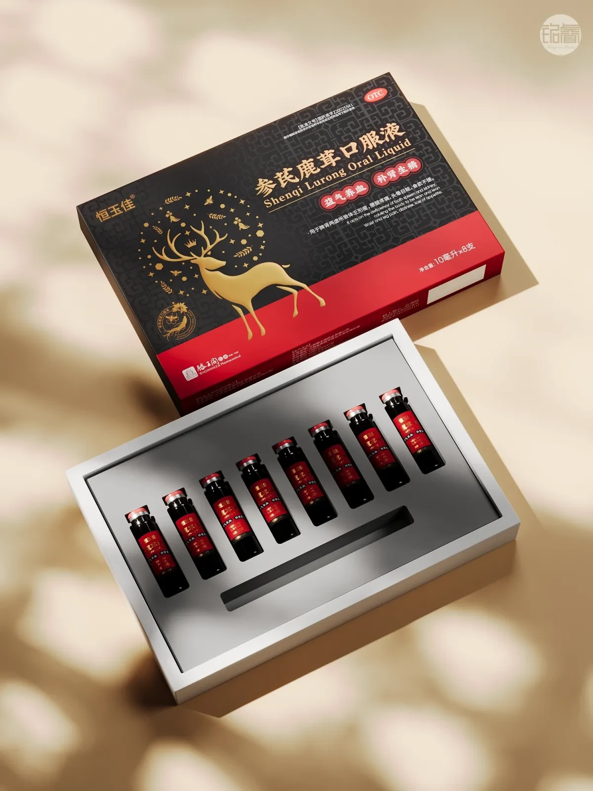 案例优选:保健品包装设计 参芪鹿茸口服液 包装设计©刘益铭原创作品|包装设计·设计案例精选