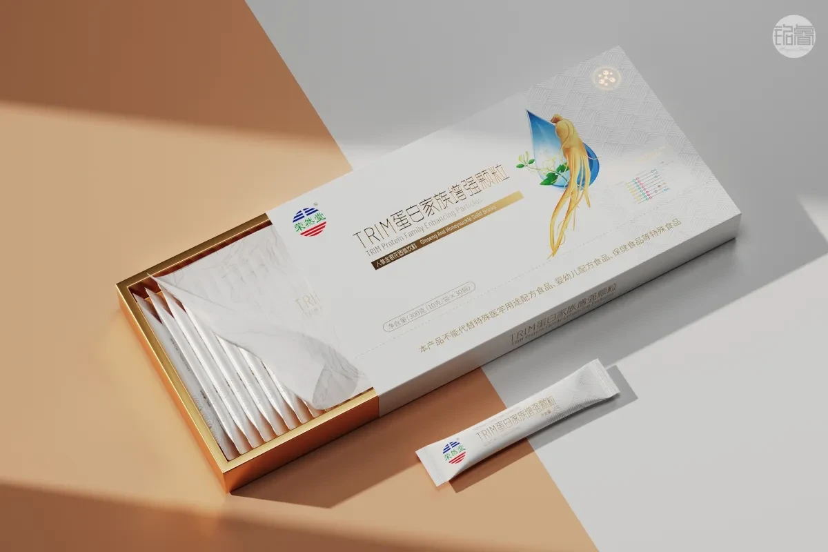 案例优选:保健品包装设计人参金银花固体饮料包装设计©刘益铭原创作品|包装设计·设计案例精选